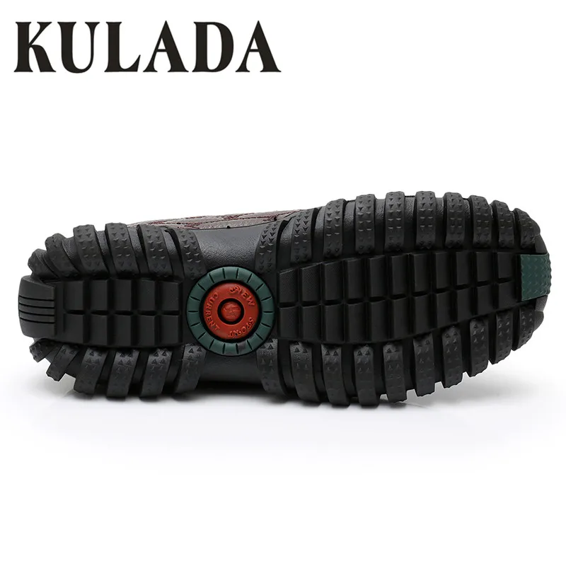 

KULADA Top Quality Boots Men Super Warm Genuine Leather Ankle Boots Men Military Fur Waterproof Winter Shoes Buty mskie