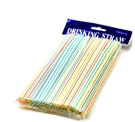 100 шт. гибкие пластиковые одноразовые трубочки для напитков|Одноразовая посуда