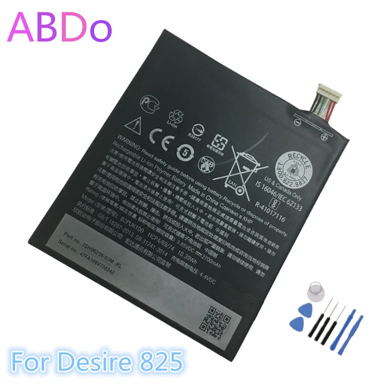 Аккумулятор B2PUK100 для телефона HTC Desire 825 Dual D825H D825U 2700 мАч сменные батареи качество