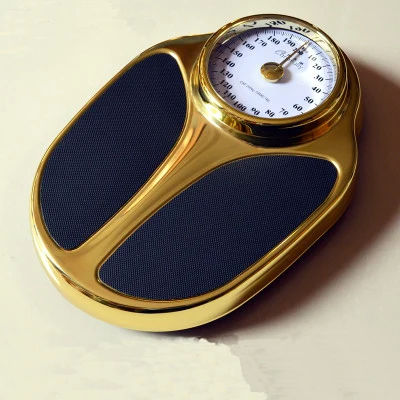 Gold 1 Новинка 160 кг 200 кг Роскошные Большие размеры механические весы для ванной комнаты весы для тела пятизвездочный отель тренажерный зал дома весенние весы напольные дома - Цвет: Gold 1