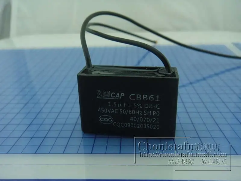 Бесплатная доставка пусковой компонент Cbb61 вентилятора 1 5 мкФ 450v шт./лот |