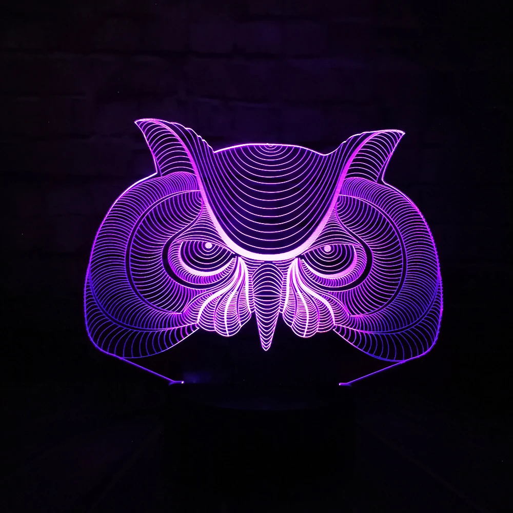Kawaii 3D ночной Светильник с изображением совы, 7 цветов, светодиодный Настольный светильник, художественный домашний декор для детской спальни, декор для сна, подарки для праздников и вечеринок