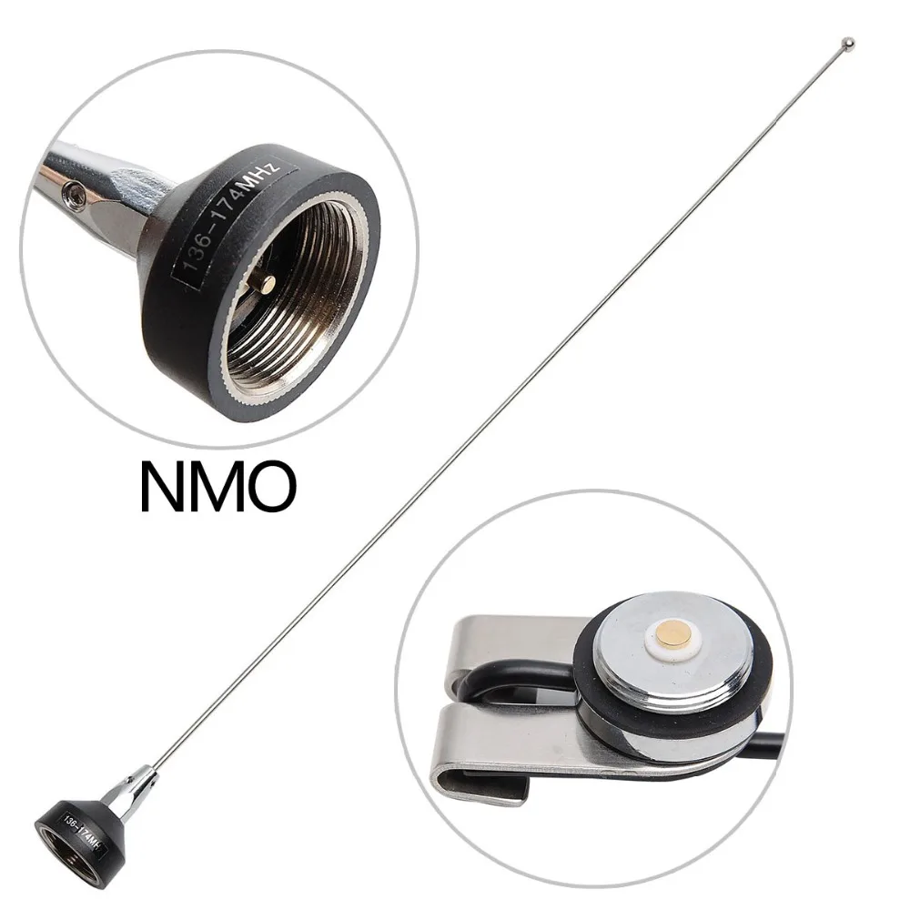 ABBREE NA-37 VHF 136-174MHz Антенна nmo Mount RG-58U 5 м/16.4ft коаксиальный кабель для Baofeng QYT TYT Kenwood автомобильный мобильный радиоприемник