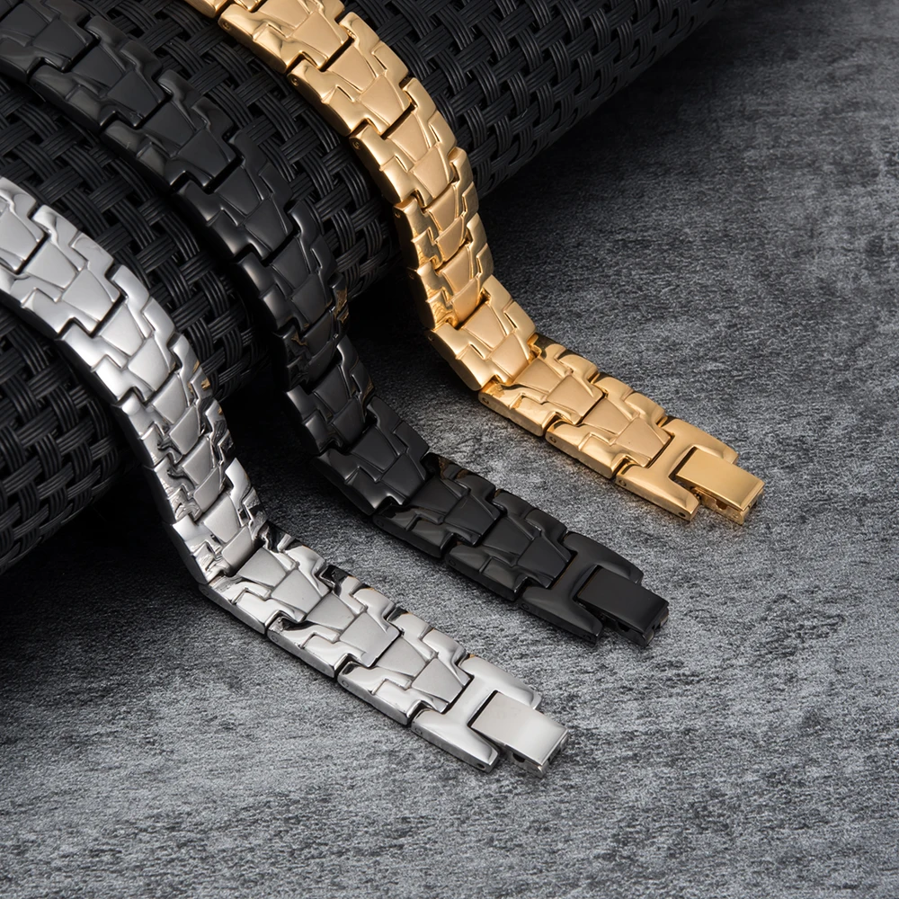 Vinterly Магнитный мужской браслет энергия здоровья магнитный из нержавеющей стали