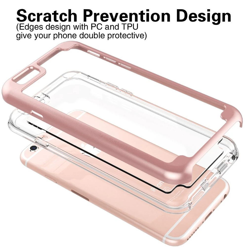 Luxury Beauty Clear Transparen Hybrid Case Hard Frame Silicone TPU Protection for iPhone 7 Plus+Phone Soft Film | Мобильные телефоны