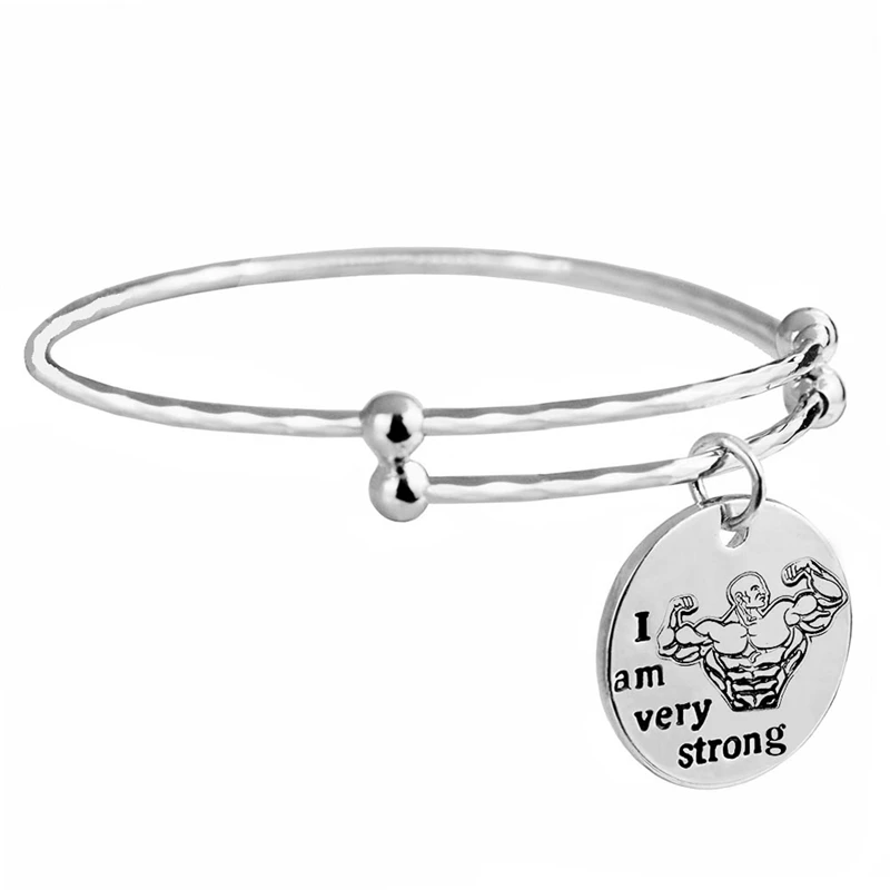 I am Silver Вдохновляющие браслеты Mum Charms серебряные регулируемые положительные цитаты браслеты с гравировкой для женщин расширяемые подарки на выпускной - Окраска металла: I am Silver