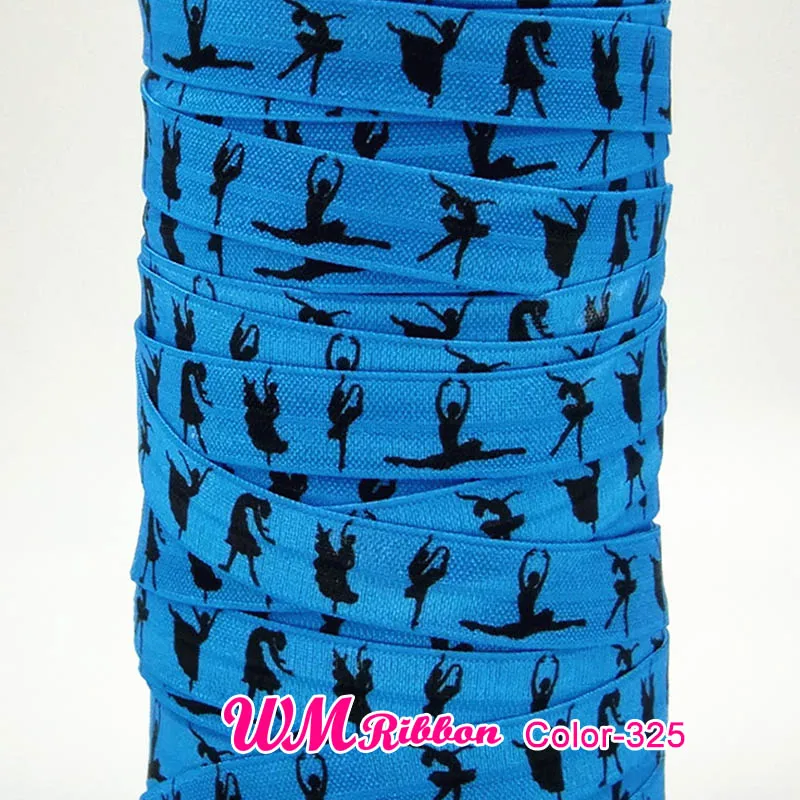 Q&ampN ribbon wholesale/OEM 5/8inch 15mm 130809 colorful Ballet design printed folded over elastic FOE for sport hair tie | Дом и сад