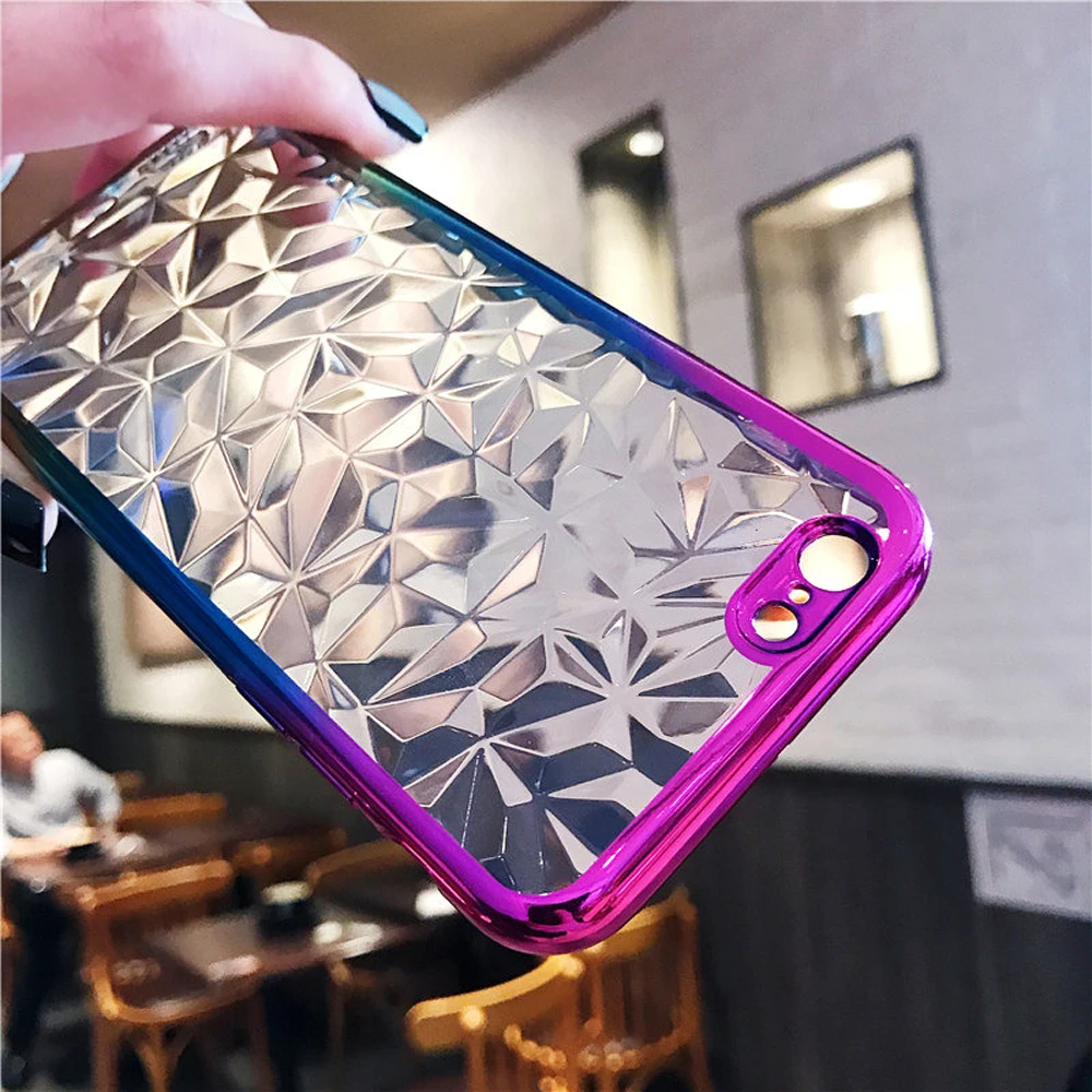 Eqvvol 3D Алмазный блестящий чехол для телефона iPhone 7 8 6 6s Plus XS MAX X XR градиентные Чехлы