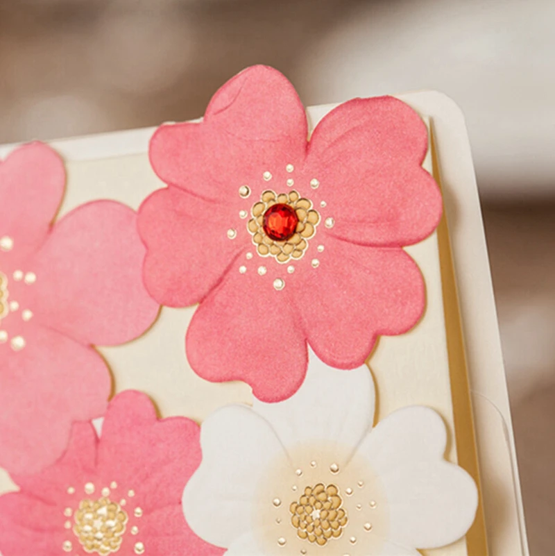 Красный и Розовый Цветок Карман Обручальное Свадебные Приглашения Карты 100