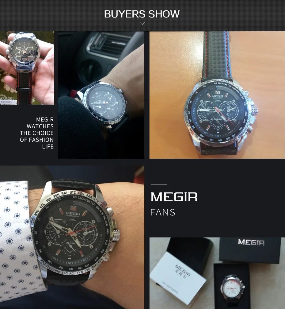 Мужские кварцевые часы MEGIR модные с подсветкой водонепроницаемые 2019|Кварцевые