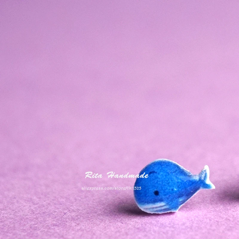 Хит продаж серьги гвоздики в виде Кита для женщин 925 пробы Серебряная игла