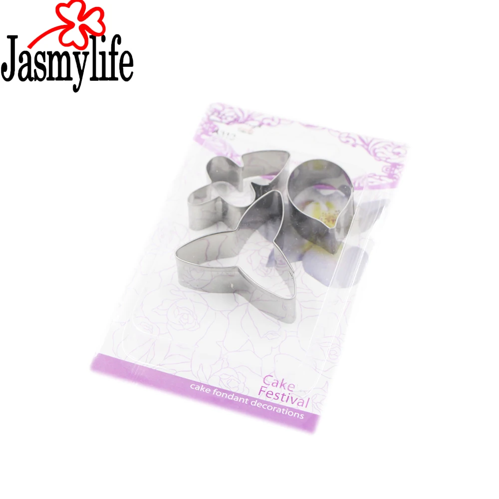 3 шт. резак для печенья из нержавеющей стали с лепестками орхидеи цветочный