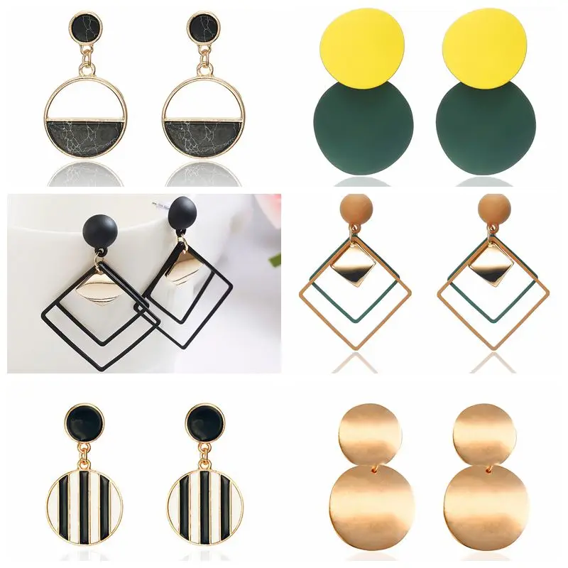 Круглые висячие серьги в стиле ретро для свадьбы вечеринки металлические