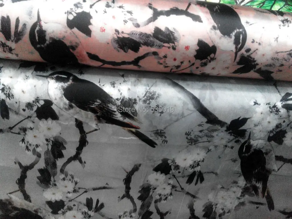 Цифровая печатная шелковая ткань шириной 2 цвета Шелковый материал органза