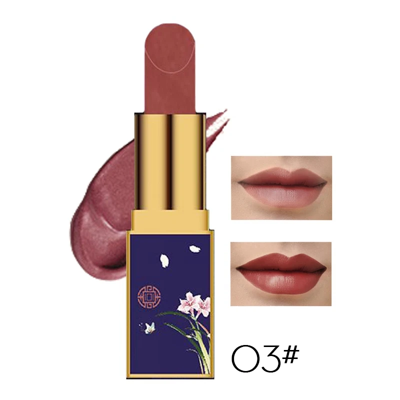Губная помада в китайском стиле, 1 шт., матовый бархатный блеск для губ, стойкая водостойкая губная помада