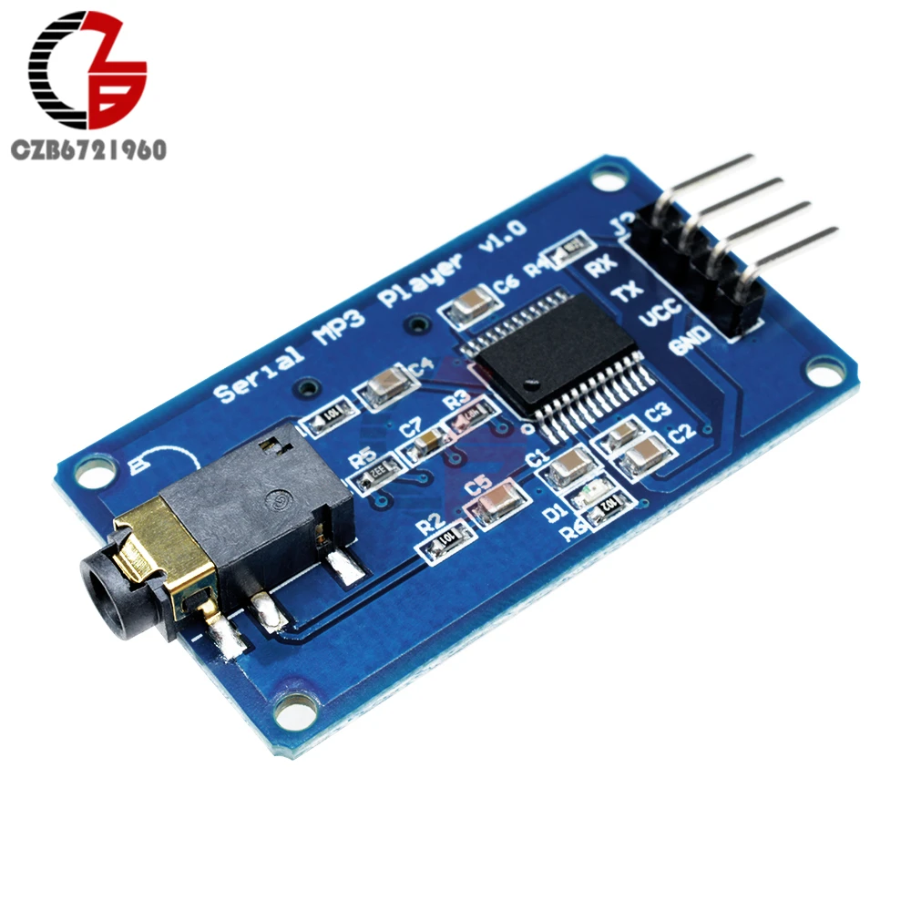 DC 3 2 5 В YX5300 UART TTL контроль последовательный MP3 музыкальный плеер модуль с