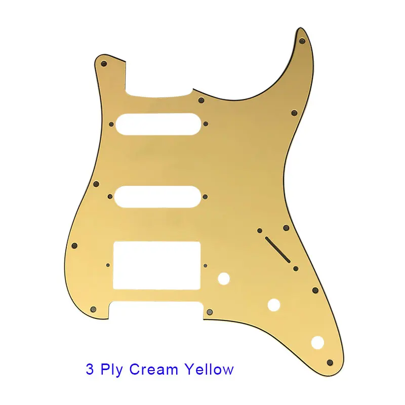 3Ply Cream Yellow Качественные электрогитары Для США \ Мехико Fd Stratocaster 11 отверстий HSS PAF хамбакер гитара накладка царапина пластина - Цвет: 3Ply Cream Yellow