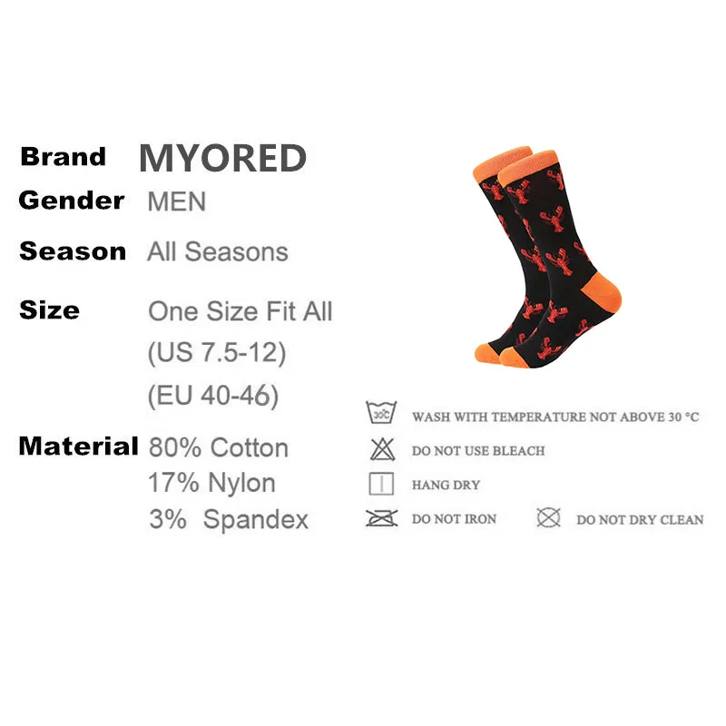 Мужские носки MYORED подарок популярные из чесаного хлопка с фруктовым принтом