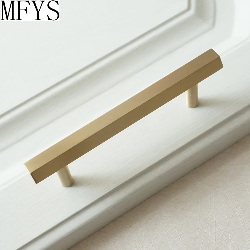 2,5 ''3,75'' 5 ''матовые латунные ручки, шестигранная ручка, ручка для кухонного шкафа, ручка для выдвижного ящика, ручки, современный стиль