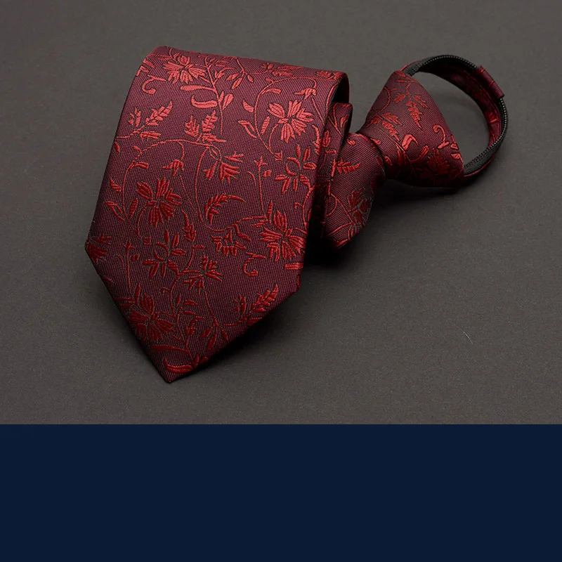 Галстук мужской в полоску ширина 8 см на молнии темно-синий с подарочной коробкой