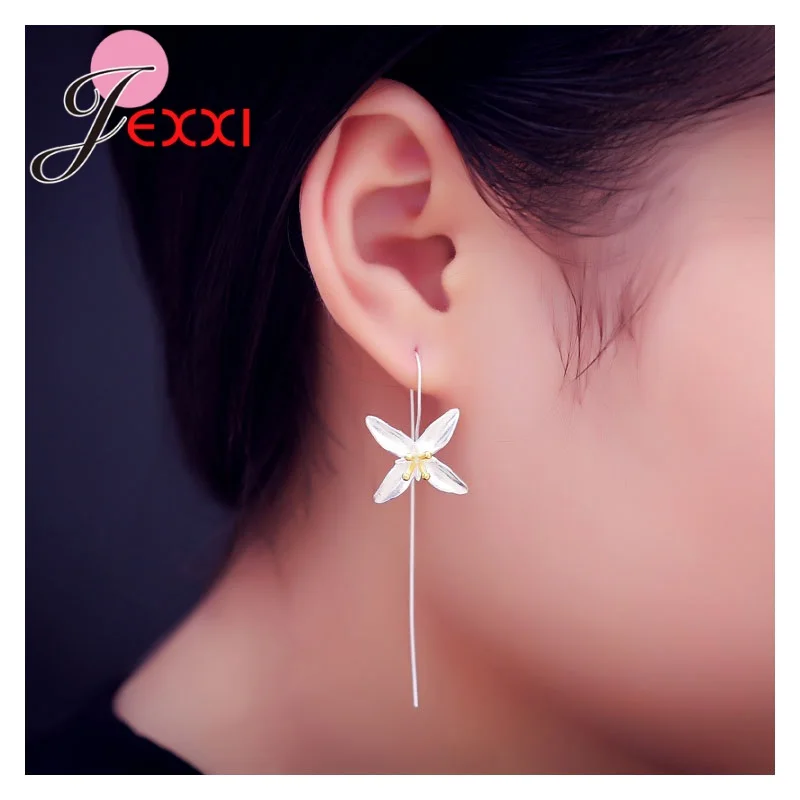 

New Fashion Silver Earring Flower 925 Sterling Silver Earrings for Women Jewelry Wholesale Gift Hot Sell
