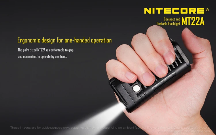 NITECORE MT22A 260 люменов CREE XP-G2(S3) светодиодный светильник, вес, размер ладони, портативный светильник-вспышка
