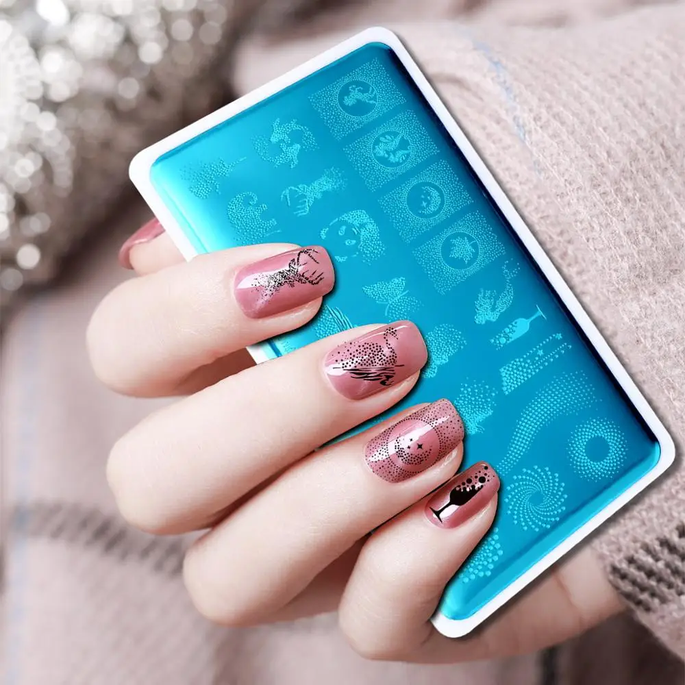 Beautybigbang 6*12 штампованные пластины из нержавеющей стали с милым узором в горошек