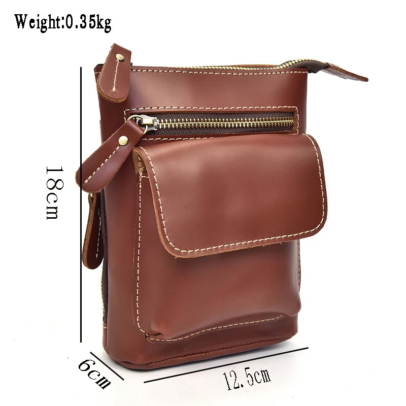 Поясная Сумка из натуральной воловьей кожи для мужчин и женщин винтажная мини