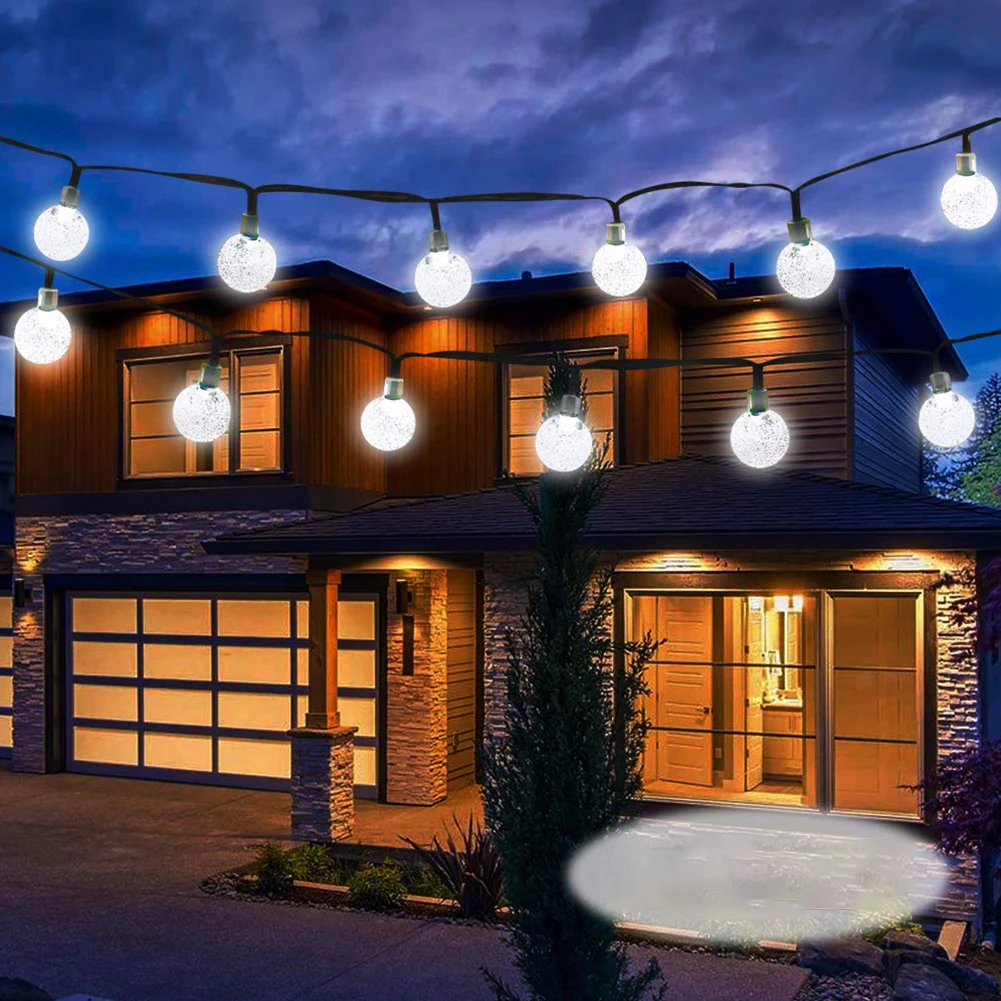 Light String Solar Powered Patio Landscape Indoor Lamp Holiday Fairy Crystal Ball Outdoor Waterproof Home Decoration 30 LED Bulb | Освещение