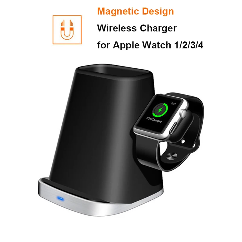 10 Вт Беспроводное зарядное устройство подставка для iPhone Apple Watch Airpods Быстрое беспроводное зарядное устройство для iWatch 1 2 3