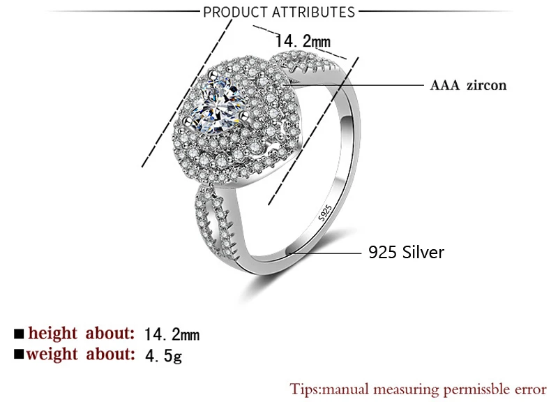 YINHED обручальные кольца с сердечком для женщин из твердого стерлингового серебра
