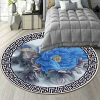 new chinese retro round carpet living room coffee table blanket bedroom bedside study floor mat can be machine washed