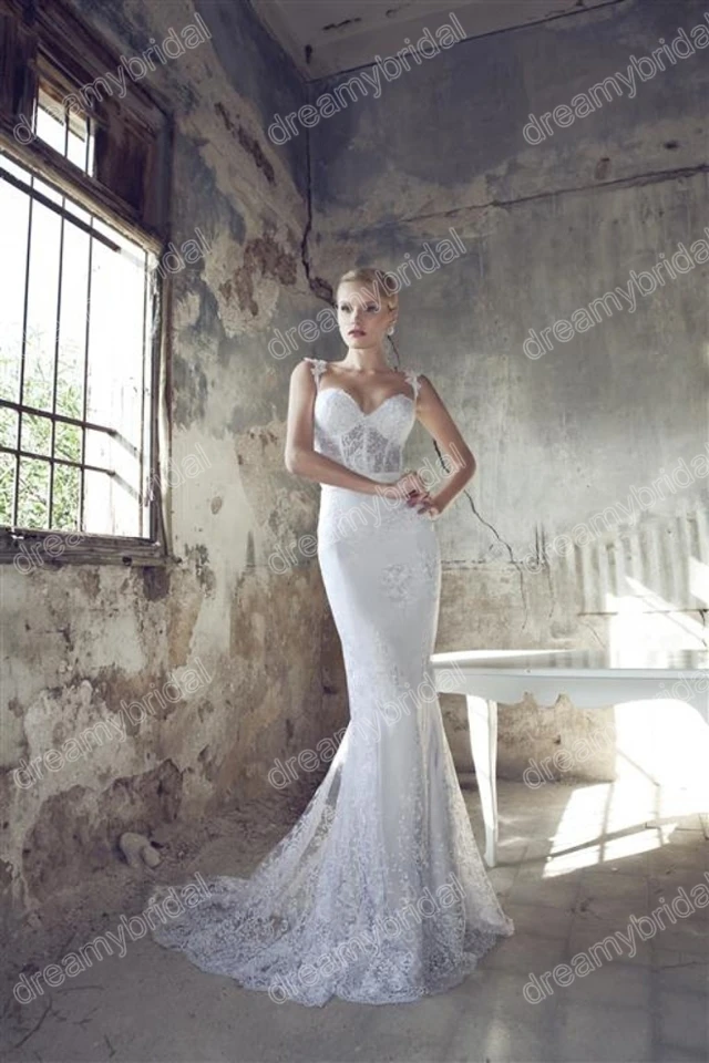 Sexy sweetheart Vintage Mermaid lace wedding dresses Spaghetti straps bridal gowns 2013 Custom made RD1302 | Свадьбы и торжества