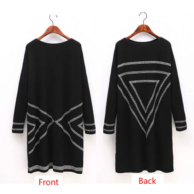 Женское базовое платье в этническом стиле свободное тонкое с длинным рукавом