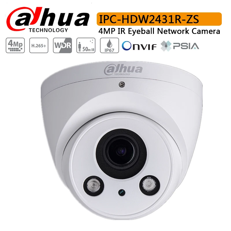 Оригинальная сетевая камера Dahua IPC HDW2431R ZS 4 Мп IR Eyeball с максимальной длиной ИК