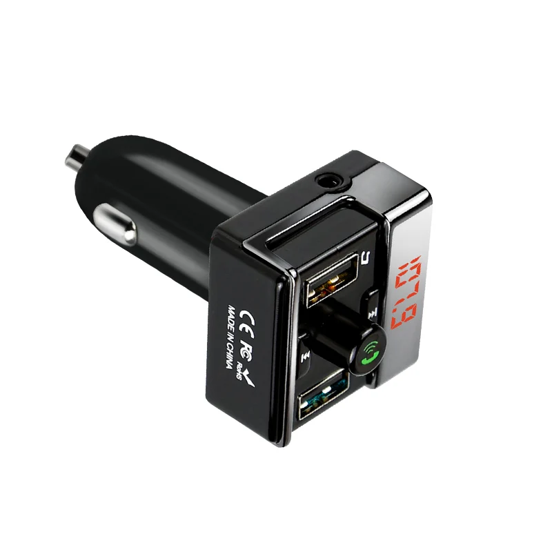 Автомобильное зарядное устройство с двумя usb портами fm передатчики поддержка u