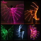 Ruoru Led Isis крылья с регулируемыми палочками аксессуары для танца живота реквизит для сцены красочные светодиодные крылья открываются на 360 градусов