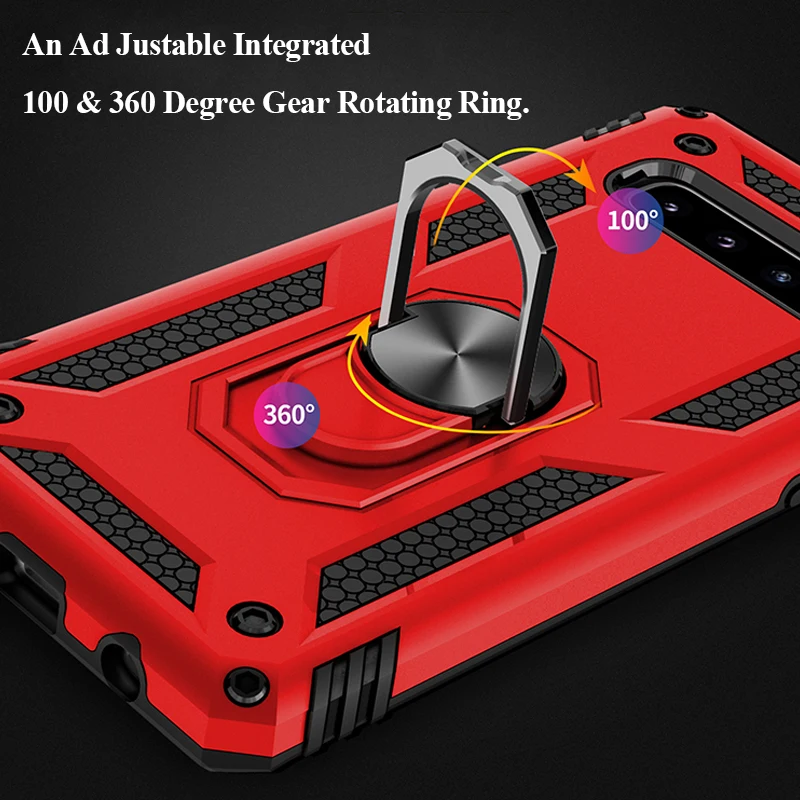 S10 plus s10e armor case for samsung galaxy s 10 s10plus rugged hard shell fit magnetic car mount bumper cover with stand conque |