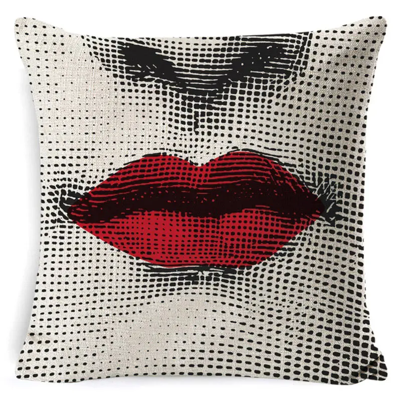 D-34 Fornasetti женский чехол для подушки для лица Европейский Винтажный Стильный чехол для подушки диван автомобильное домашнее сиденье Decora льняная бежевая наволочка 45*45 см - Цвет: D-34