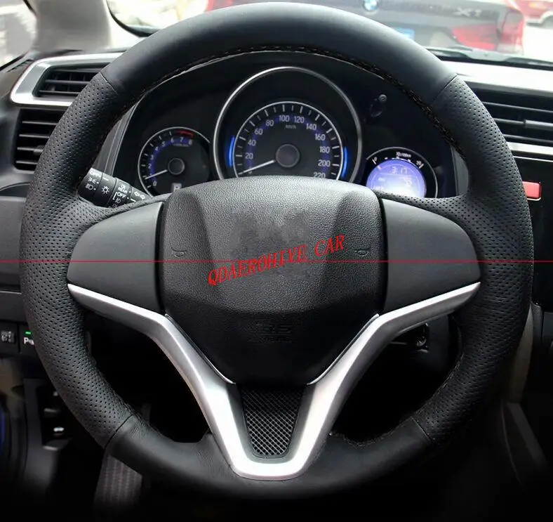 

QDAEROHIVE Artificial micro fiber Leather Car Steering Wheel Cover for Honda Civic Civic 8 2006-2009 (3-Spoke) XRV FIT