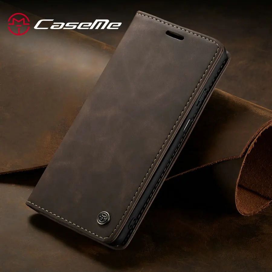 

CaseMe Original Case For OnePlus 7 Pro Luxury Stand Magnet Leather Phone Cover Magnetic Flip Wallet For One Plus 7Pro Retro Case