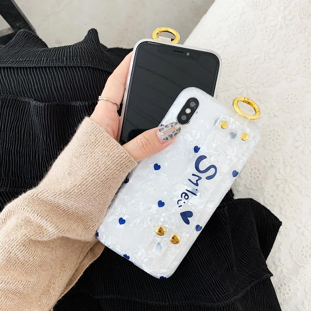 Модный Блестящий чехол для телефона с ремешком и подставкой iPhone 7 6 S 8 Plus XS Max X XR |