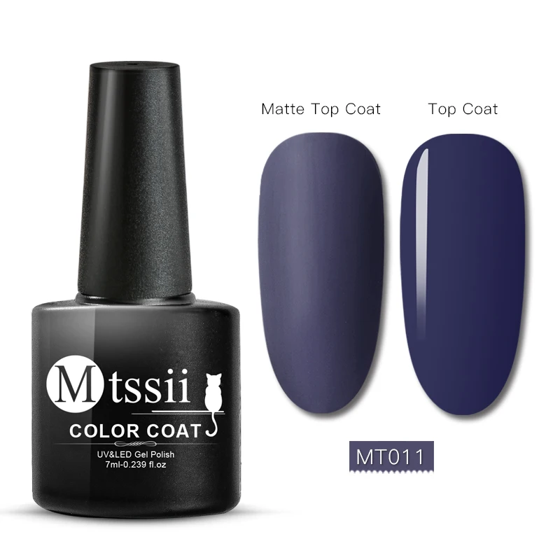 Mtssii 7ml Gel Nail Polish Matte Color Soak Off Matte Top Coat Nail Art Gel Varnish Manicure lacquer Semi Permanent Nail Gel - Color: FFS04950