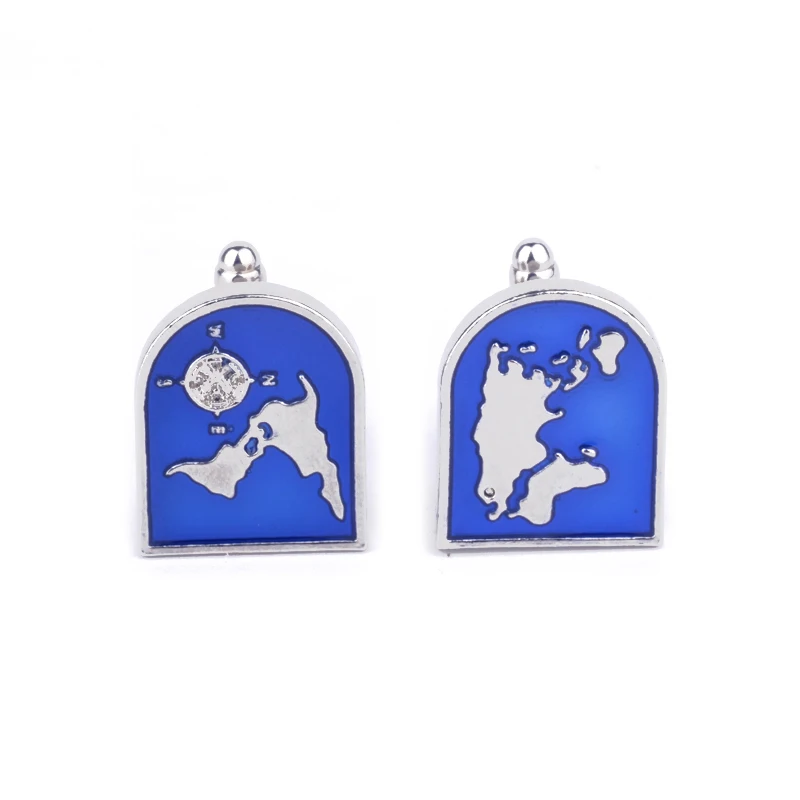 Мужские мировые футболки с картой Запонки Свадебные синие посеребренные