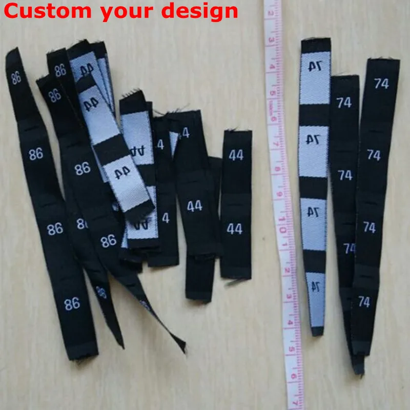3000 шт./лот на заказ черная Дамасская полиэфирная тканая ткань размер этикетки для