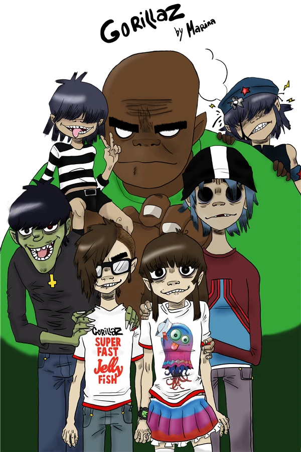 На заказ на холсте художественные Gorillaz плакат музыкальной группы наклейки стены