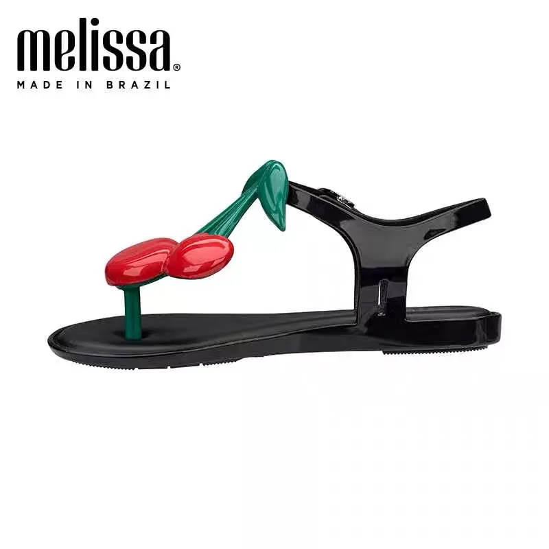 Сандалии женские резиновые на низком каблуке повседневные шлепанцы с ремешком и