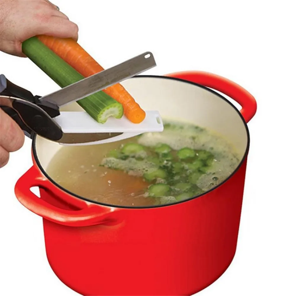 2 в 1 Multi Функция Кухня мясо Ножницы Ножи и доска Нержавеющая сталь Кухонные ножи