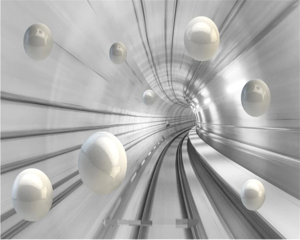 Beibehang Custom Living Room Backgrounds Decorative Wallpaper Mural Abstract Tunnel Space Orb 3d carta da parati | Обустройство дома