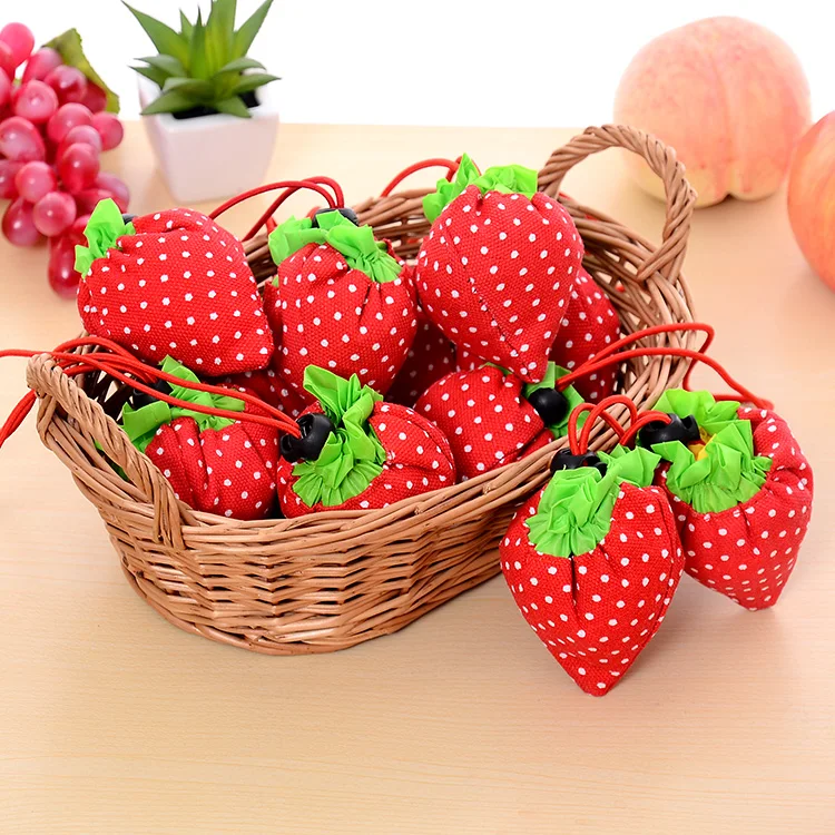 Портативный складной хозяйственная сумка мультфильм клубника супермаркет сумки